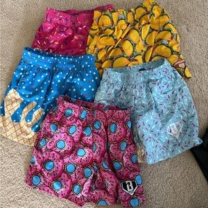 Baseball Lifestyle 101 shorts: lot of 5 pairs. Colorful Patterned Shorts Set